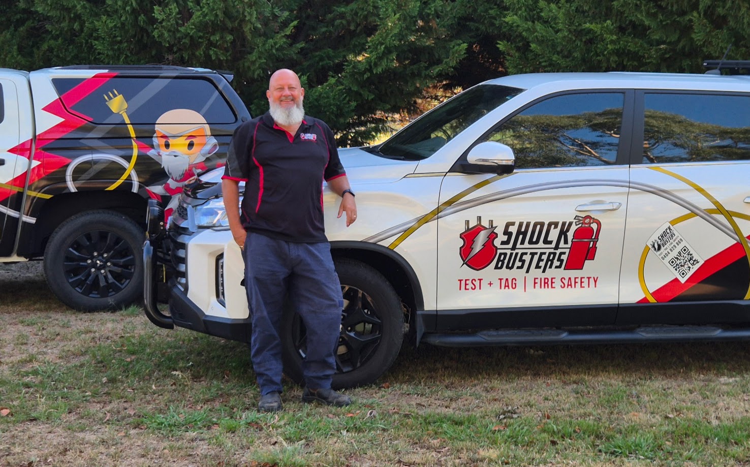 Shock Busters certified electrical test and tag service vehicle Northern NSW