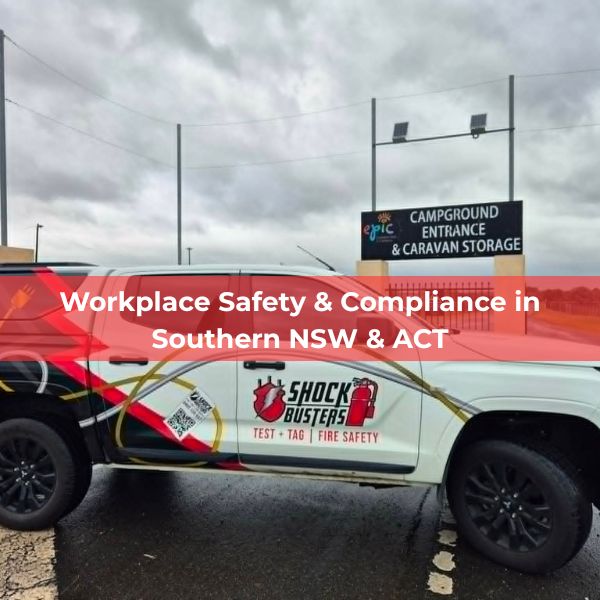 Shock Busters vehicle prepared for routine fire safety equipment testing and compliance inspections in Lismore