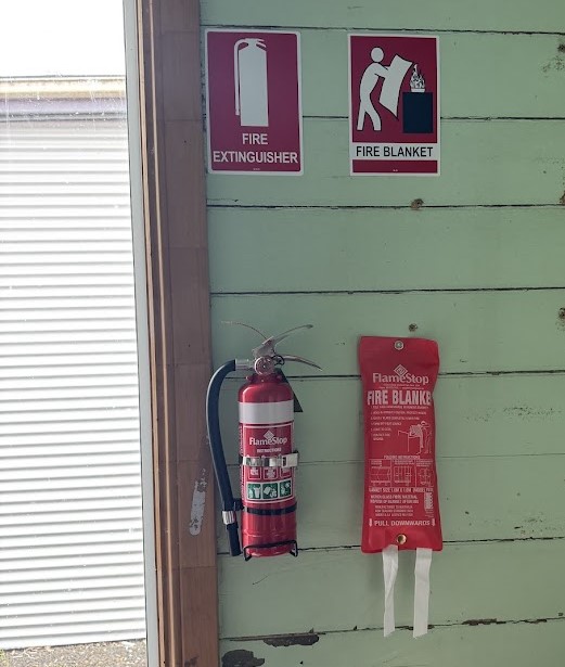 Shock Busters fire extinguisher and fire blanket installation for Lismore commercial kitchen