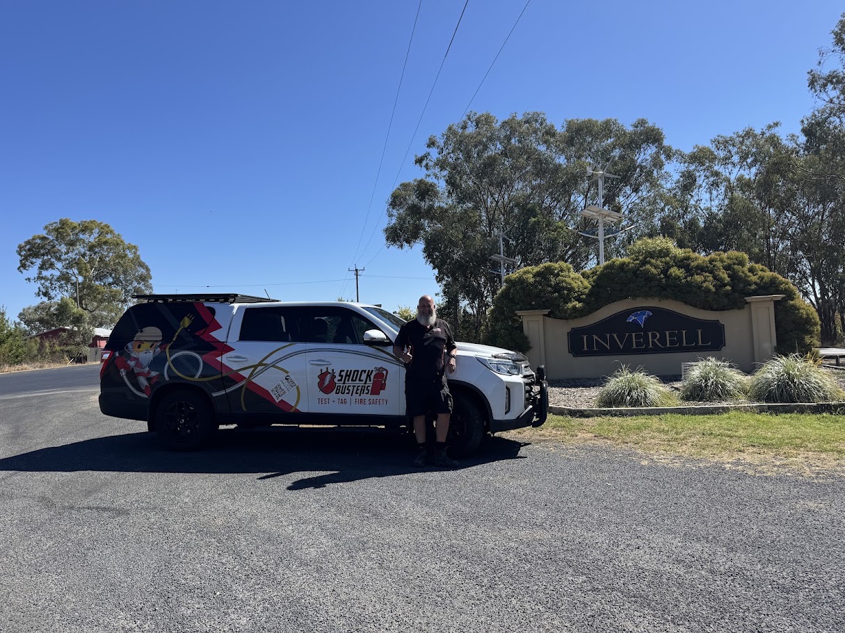 shock busters team at Inverell north west nsw to undertake electrical test and tag